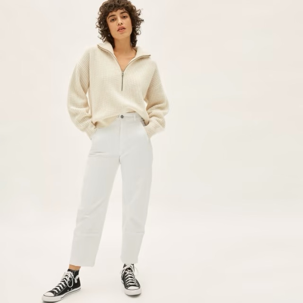 Everlane The Utility Barrel Pant in color bone